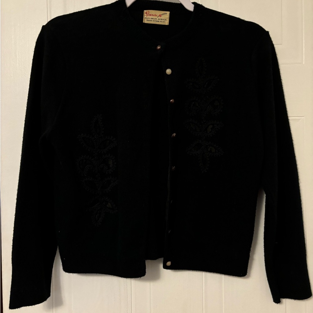 XS/S Vintage Knit Black Cardigan